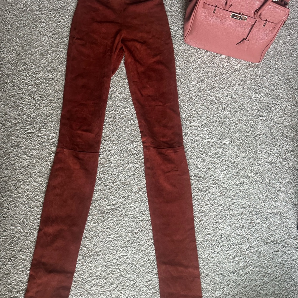 Haider Ackermann Rust Suede Leggings